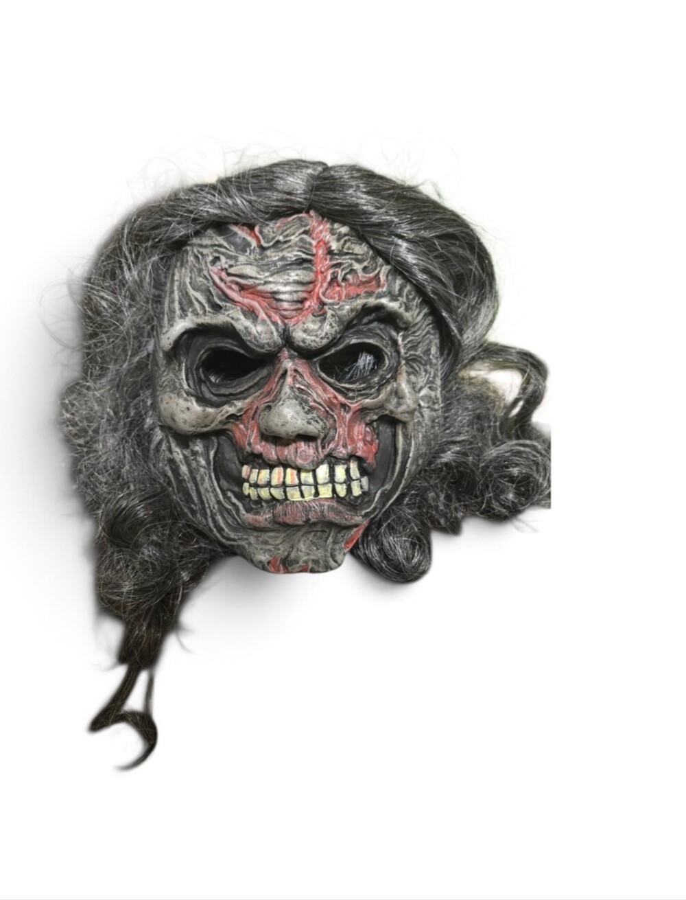 Vintage Easter Unlimited Zombie Mask with Gray Hair Halloween Horror Ghoul